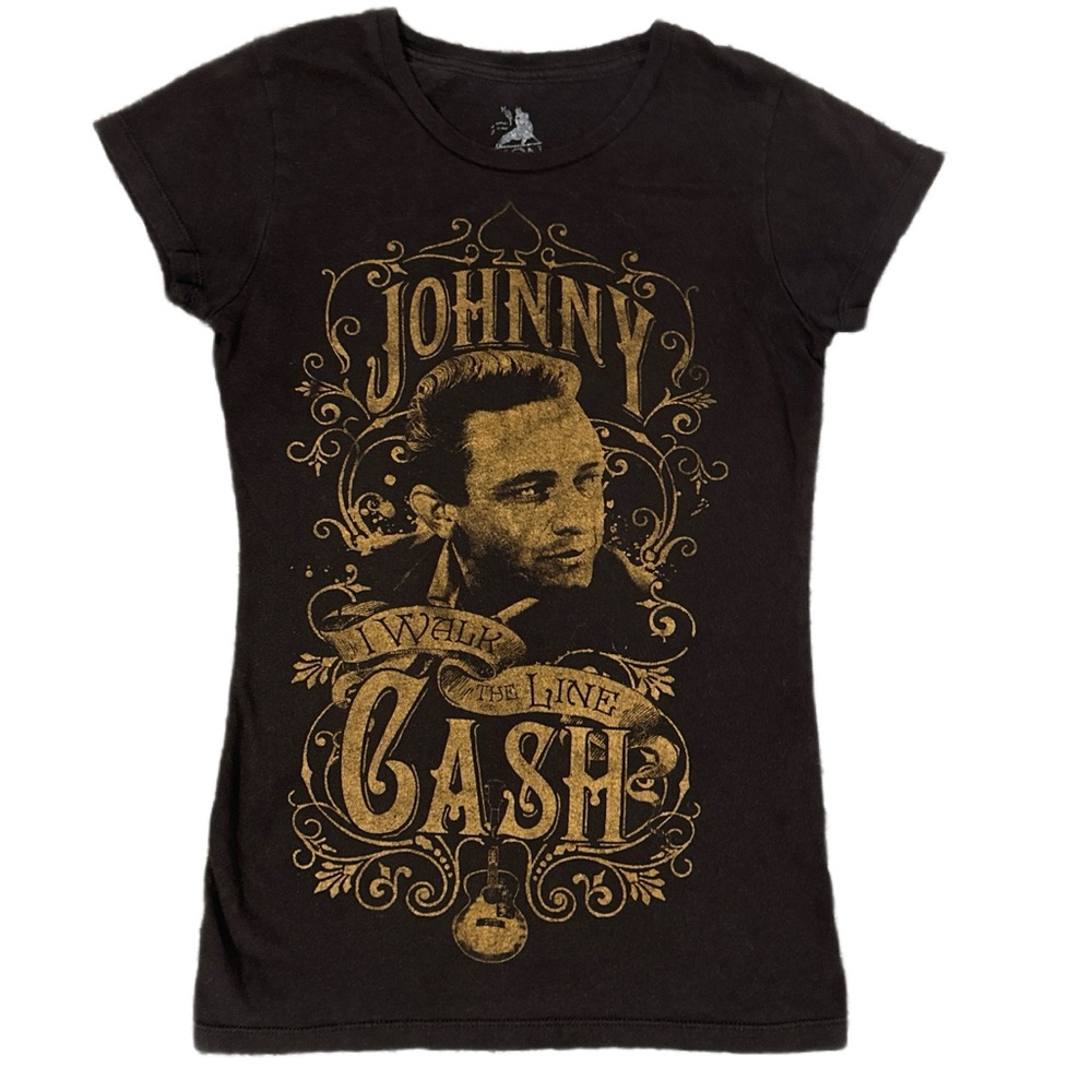 ZION ROOTSWEAR Johnny Cash Graphic Black T-Shirt Size S